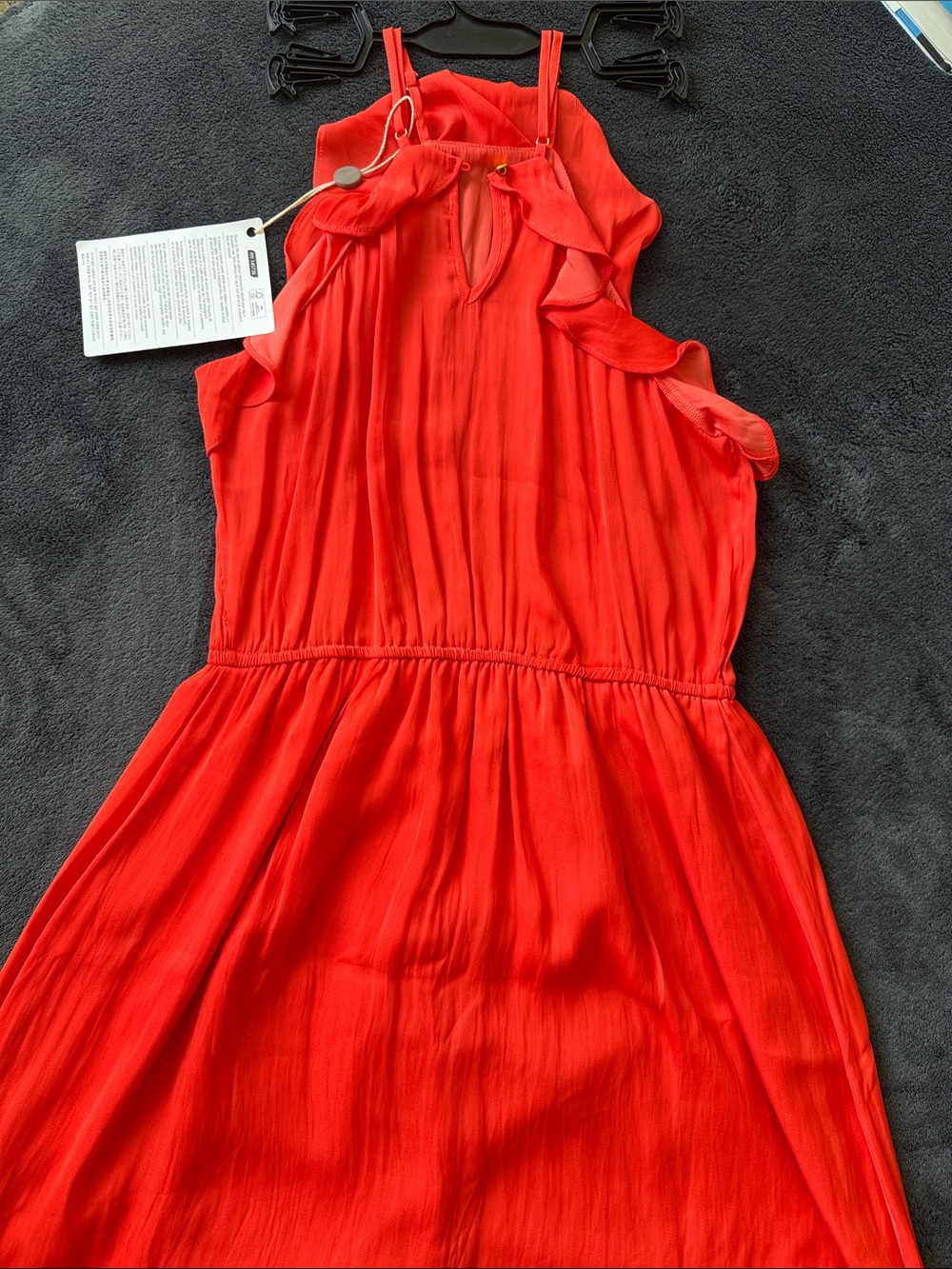 Tart Red Ruffled Halter Mini Dress - Picture 4 of 6